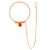 Red Drop Golden Balls Nose Ring (Nath) - BRISHNI