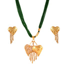 Dual Leaves Pendant Set - BRISHNI