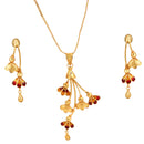 Flower Bouquet Chain Pendant Set ( 18 inch ) - BRISHNI