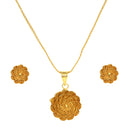 Flower Pendant Set With Chain ( 16 inch ) - BRISHNI